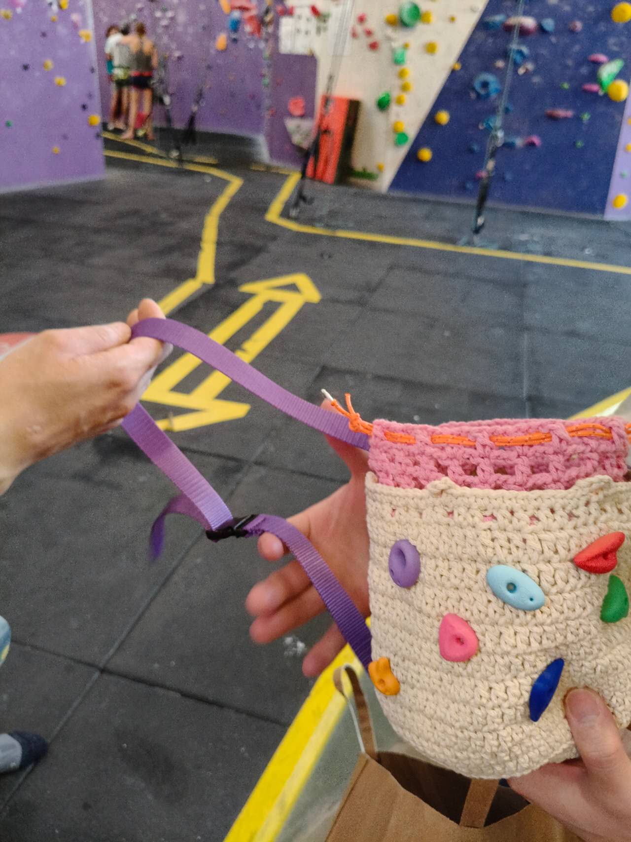 Bag in climbing gym